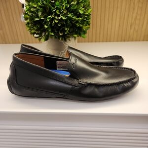 Clarks Extreme Comfort Black Leather Slip-On Loafers